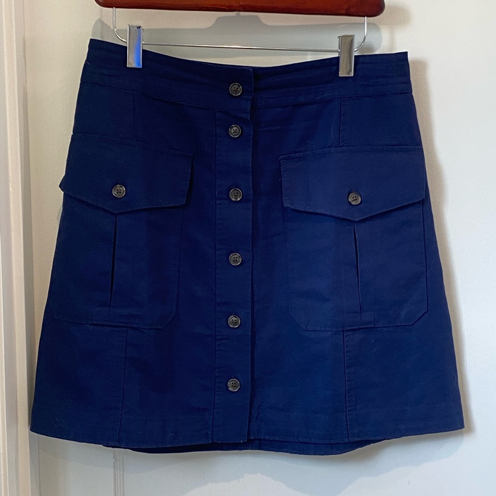 Banana Republic Steppe Linen Blend navy mini skirt